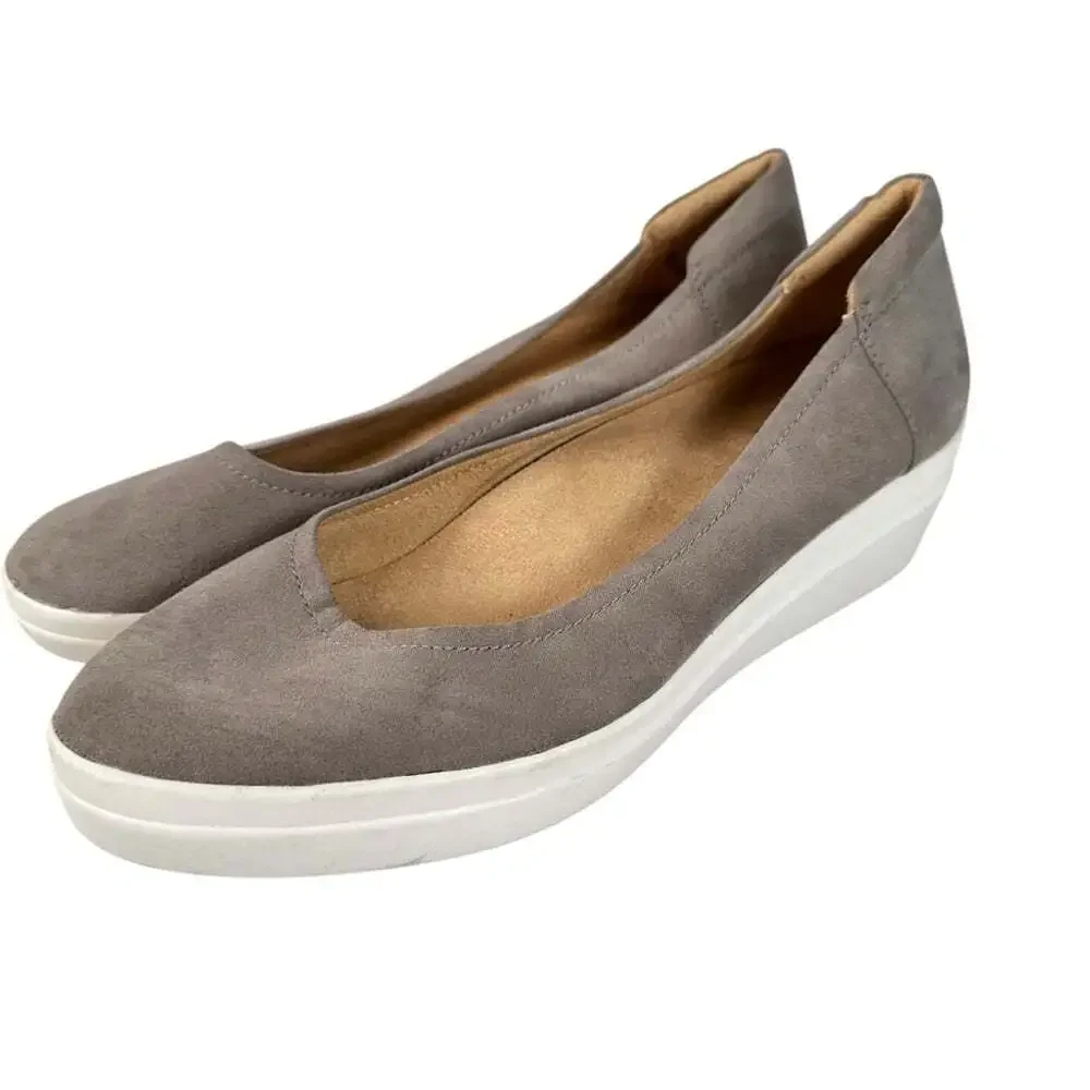 Naturalizer Sam Grey Fog Microfiber Shoe Women’s 8 Comfortcore Slip-On Business